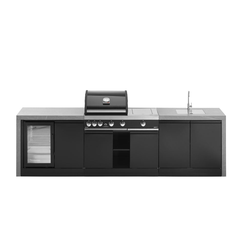 GrandPro 299 Outdoor Kitchen Premium G4 Plus with Fridge Grill + Sink Waterfall Edition