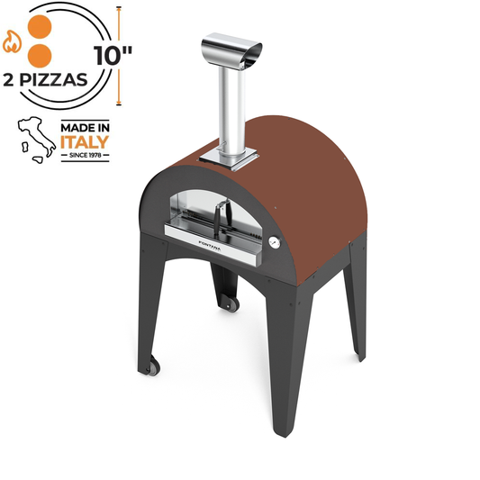 Fontana - Lorenzo Rosso Wood Burning Pizza Oven With Trolley