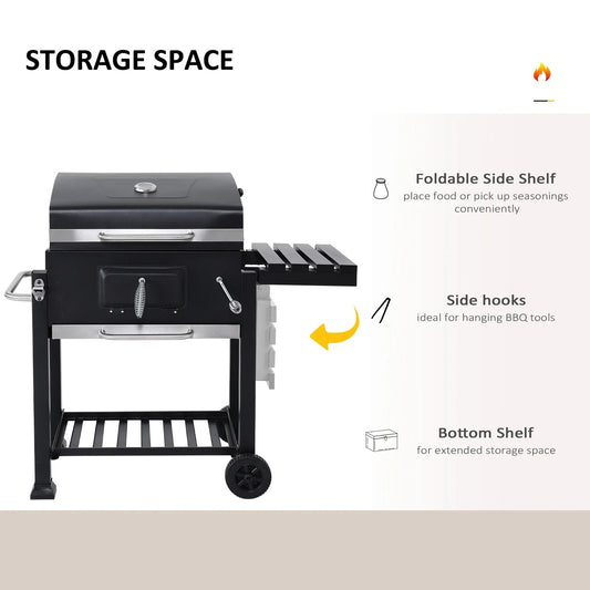 Everything Pizza Ovens - Portable BBQ Grill With Folding Table & Bottom Shelf