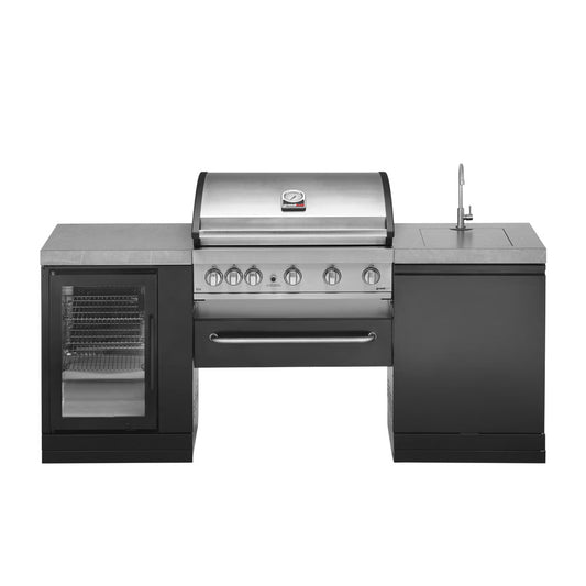GrandPro 205 Outdoor Kitchen Elite Grill 5B with Fridge + Sink