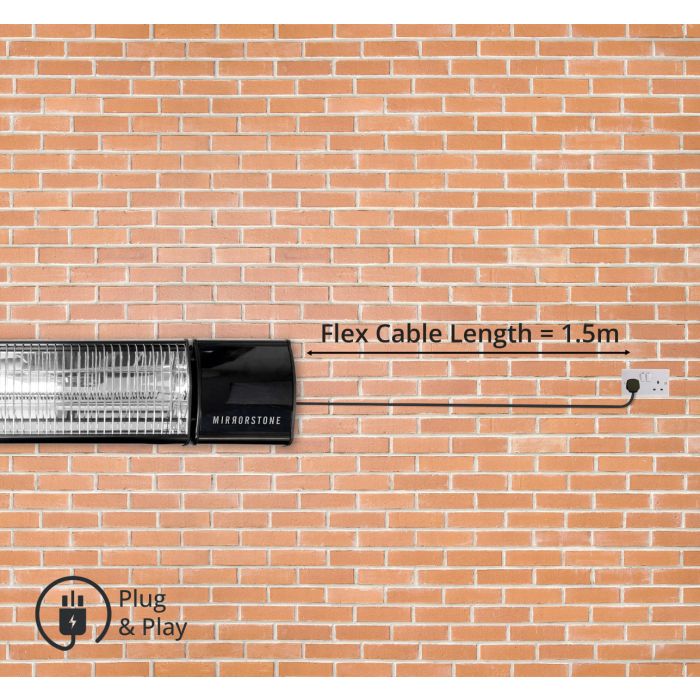 Mirrorstone Athena 1.2kW WiFi Controllable Infrared Bar Heater With M