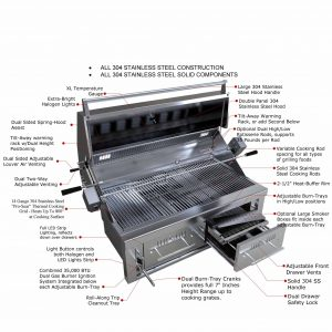 Sunstone 42″ Charcoal & Wood Hybrid Dual Zone Grill