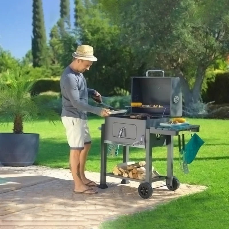 Everything Pizza Ovens - Portable BBQ Grill With Folding Table & Bottom Shelf